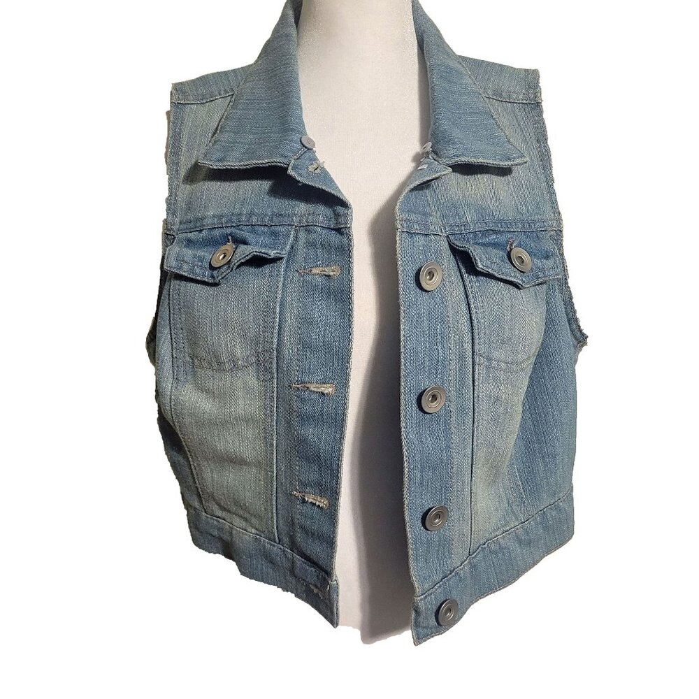 Bongo light wash denim vest size L